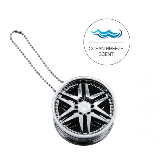 ΑΡΩΜΑΤΙΚΟ ΚΡΕΜΑΣΤΟ ΣΕ ΣΧΗΜΑ ΖΑΝΤΑΣ CHROME WHEEL OCEAN BREEZE 6cm SIMONI RACING - 1 TEM. ΑΡΩΜΑΤΙΚΟ ΚΡΕΜΑΣΤΟ ΣΕ ΣΧΗΜΑ ΖΑΝΤΑΣ CHROME WHEEL OCEAN BREEZE 6cm SIMONI RACING - 1 TEM.