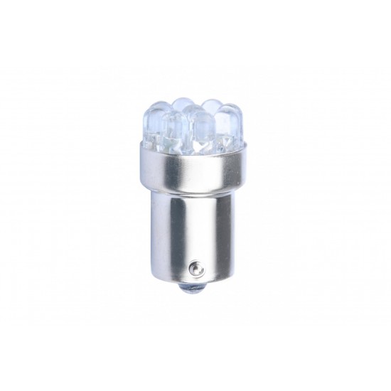 R10W 12V BA15s LED 9xFlux 5mm ΜΟΝΟΠΟΛΙΚΟ ΚΟΚΚΙΝΟ M-TECH - 1 τεμ.