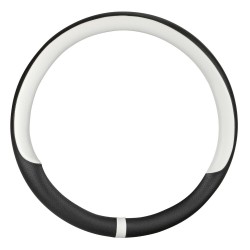 ΚΑΛΥΜΜΑ ΤΙΜΟΝΙΟΥ NOBLE (M) 37/39cm  ΜΑΥΡΟ/ΛΕΥΚΟ ΟΙΚΟΛΟΓΙΚΟ ΔΕΡΜΑ ΑΟΣΜΟ (ΠΑΧΟΣ 8,2cm) LAMPA