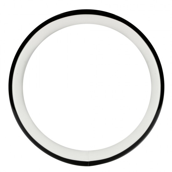 ΚΑΛΥΜΜΑ ΤΙΜΟΝΙΟΥ AURA (M) 37/39cm  ΜΑΥΡΟ/ΛΕΥΚΟ ΟΙΚΟΛΟΓΙΚΟ ΔΕΡΜΑ ΑΟΣΜΟ (ΠΑΧΟΣ 8,2cm) LAMPA