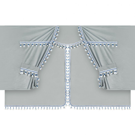 ΚΟΥΡΤΙΝΕΣ ΝΤΑΛΙΚΑΣ LUXURY PRO CABIN ΑΣΗΜΙ / ΜΠΛΕ ΣΕΤ LAMPA - 8 ΤΕΜ.