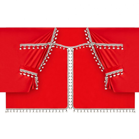 ΚΟΥΡΤΙΝΕΣ ΝΤΑΛΙΚΑΣ LUXURY PRO CABIN ΚΟΚΚΙΝΟ / ΜΑΥΡΟ ΣΕΤ LAMPA - 8 ΤΕΜ.