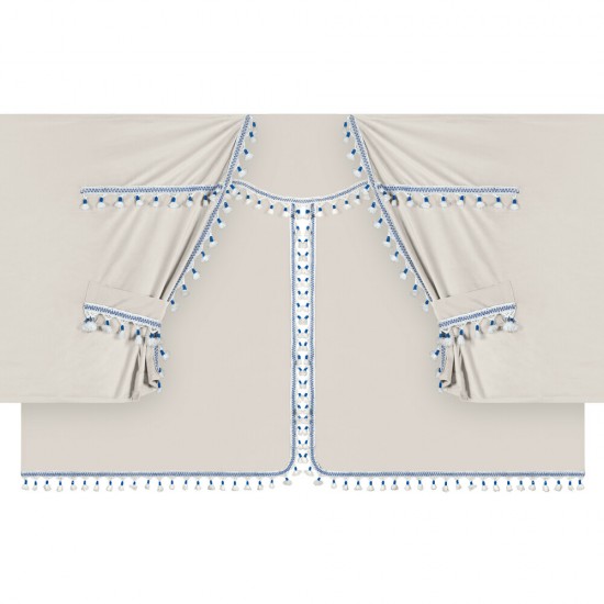 ΚΟΥΡΤΙΝΕΣ ΝΤΑΛΙΚΑΣ LUXURY PRO CABIN ΚΡΕΜ / ΜΠΛΕ ΣΕΤ LAMPA - 8 ΤΕΜ.