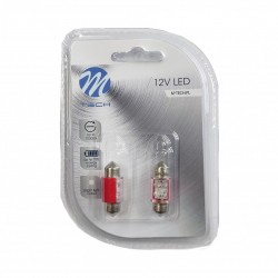 ΛΑΜΠΑΚΙΑ ΠΛΑΦΟΝΙΕΡΑΣ C5W/C10W 12V 0,49W SV8,5 31mm LED 4xFlux 3mm ΚΟΚΚΙΝΟ BLISTER 2ΤΕΜ. M-TECH ΛΑΜΠΑΚΙΑ ΠΛΑΦΟΝΙΕΡΑΣ C5W/C10W 12V 0,49W SV8,5 31mm LED 4xFlux 3mm ΚΟΚΚΙΝΟ BLISTER 2ΤΕΜ. M-TECH