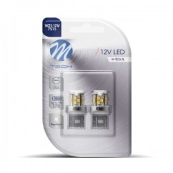 W21/5W (T20) 12V W3x16q 1,6W 21xSMD2835 LED ΛΕΥΚΟ BLISTER  M-TECH - 2ΤΕΜ. W21/5W (T20) 12V W3x16q 1,6W 21xSMD2835 LED ΛΕΥΚΟ BLISTER  M-TECH - 2ΤΕΜ.