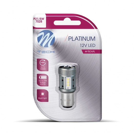 ΛΑΜΠΑΚΙ P21/5W 12/24V BAY15d 12xSMD3030 LED CAN-BUS ΛΕΥΚΟ PLATINIUM BLISTER M-TECH - 1 ΤΕΜ