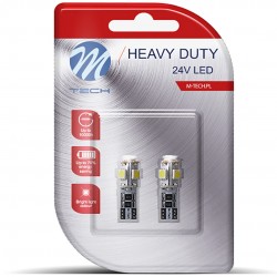 T10 W5W 24V 1,5W W2,1x9,5d LED 5xSMD5050 ΛΕΥΚΟ (ΚΑΡΦΩΤΟ CAN-BUS) BLISTER 2ΤΕΜ. M-TECH T10 W5W 24V 1,5W W2,1x9,5d LED 5xSMD5050 ΛΕΥΚΟ (ΚΑΡΦΩΤΟ CAN-BUS) BLISTER 2ΤΕΜ. M-TECH