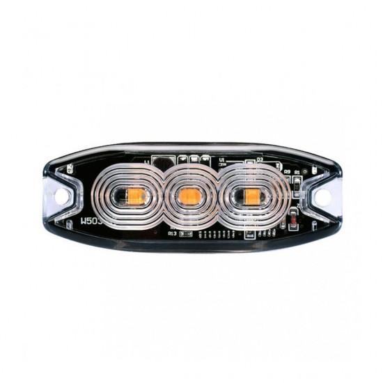 ΣΤΡΟΜΠΟ 12/24V 8x3x0,9cm ΠΟΡΤΟΚΑΛΙ 3LED 9W (3x3W) R65 R10 AMiO - 1 ΤΕΜ.
