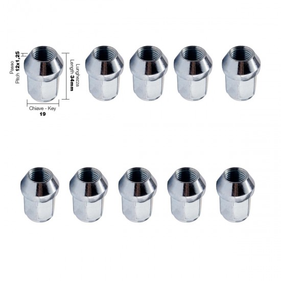 ΠΑΞΙΜΑΔΙ ΚΩΝΙΚΟ 12x1,25 (34mm) (19) 10ΤΕΜ.