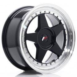 JAPAN RACING 6 16×7 ET25 4×100/108 Glossy Black w/Machined Lip JAPAN RACING 6 16×7 ET25 4×100/108 Glossy Black w/Machined Lip