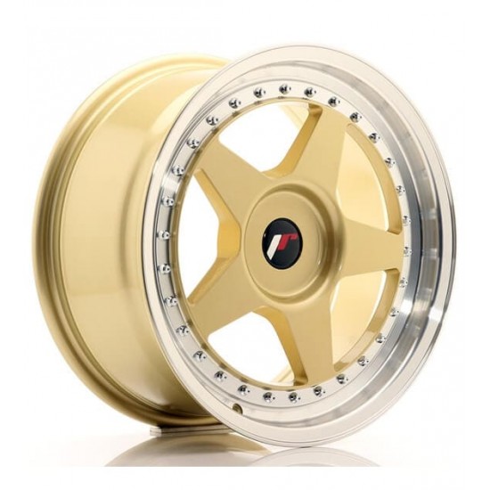 JAPAN RACING 6 16×9 ET20 4×100/108 Gold w/Machined Lip