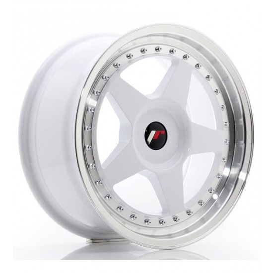 JAPAN RACING 6 17×9 ET20-35 BLANK White w/Machined Lip