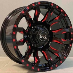 4X4 1540 9×16 6×139,7 ET0 Glossy Black/Red Lip