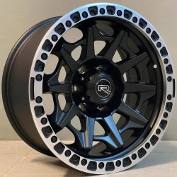 4X4 2174 9×18 5×139,7 ET-12 Matt Black Face Machined Lip