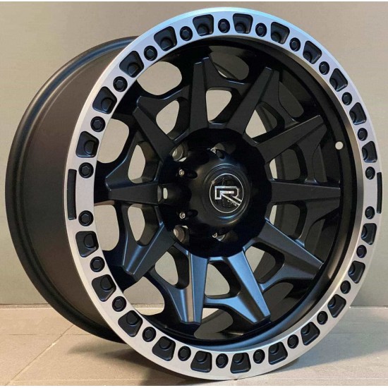 4X4 2174 9×18 5×139,7 ET-12 Matt Black Face Machined Lip