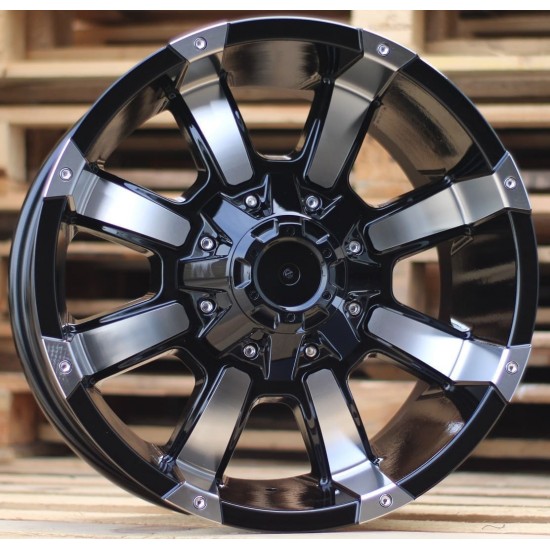 4X4 904 9×17 6×139,7 ET-12 Black Face Machined