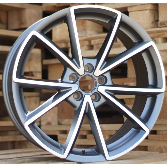 AUDI STYLE 115 7,5×17 5×100 ET39 Matt Gun Metal Face Machined