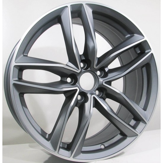 AUDI STYLE 1196 8×18 5×112 ET35 Matt Gun Metal Face Machined