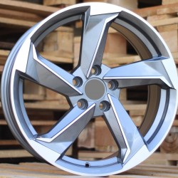 AUDI STYLE 5185 8×18 5×112 ET45 Gun Metal Face Machined