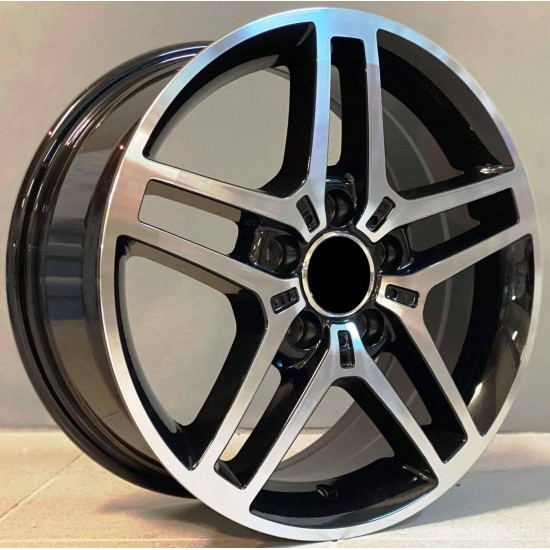 MERCEDES STYLE 122 7×16 5×112 ET45 Black Face Machined