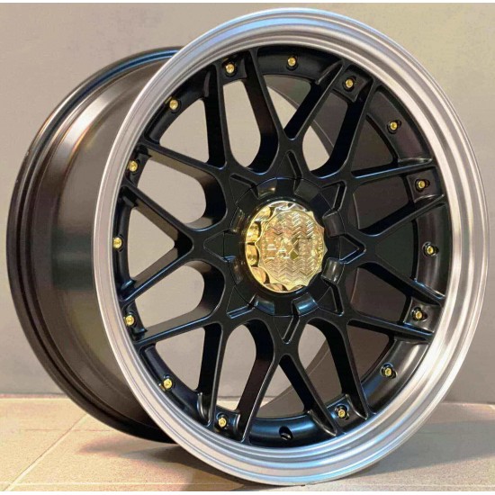 HAXER 25 9×18 5×120 ET20 Matt Black/Gold Rivets