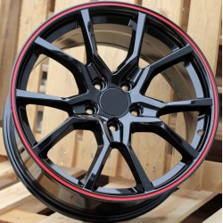 HONDA STYLE 1418 7,5×17 5×114,3 ET45 Black Red Lip